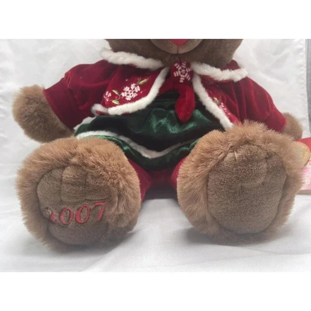2007 Christmas Plush Bear Girl Snowflake Teddy Dan Dee Collector Stuffed Animal